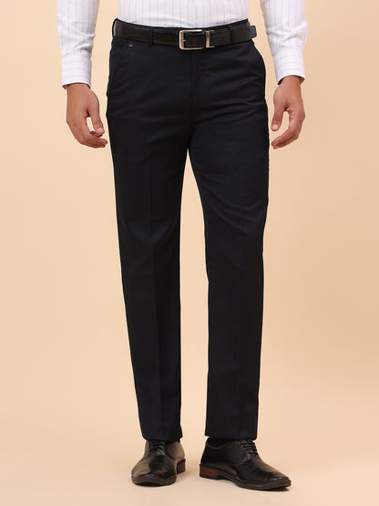 Formal Trousers for Men l Breathable & Soft with Color Fastness Regular Fit Poly Viscose Fabric Solid Pattern Hook & Eye Closure