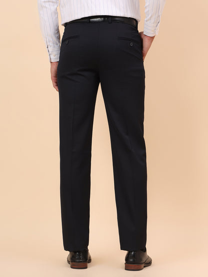 Formal Trousers for Men l Breathable & Soft with Color Fastness Regular Fit Poly Viscose Fabric Solid Pattern Hook & Eye Closure