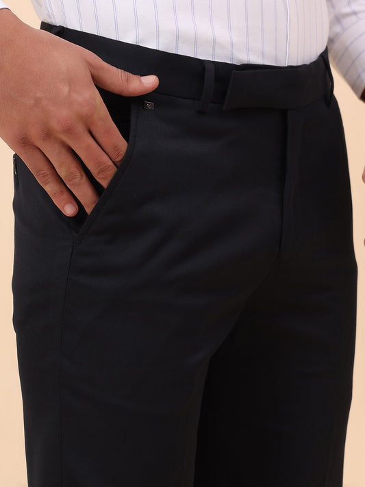 Formal Trousers for Men l Breathable & Soft with Color Fastness Regular Fit Poly Viscose Fabric Solid Pattern Hook & Eye Closure