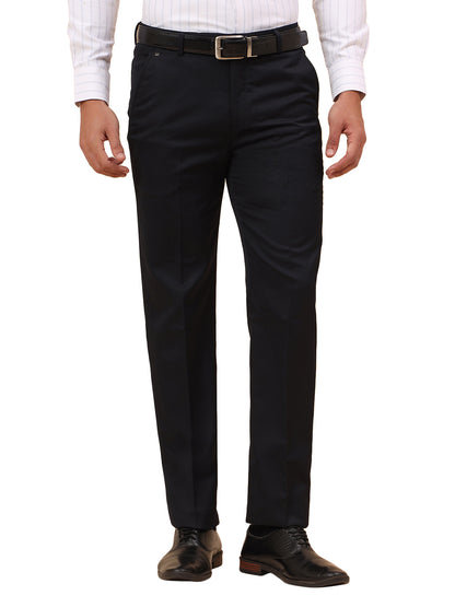 Formal Trousers for Men l Breathable & Soft with Color Fastness Regular Fit Poly Viscose Fabric Solid Pattern Hook & Eye Closure