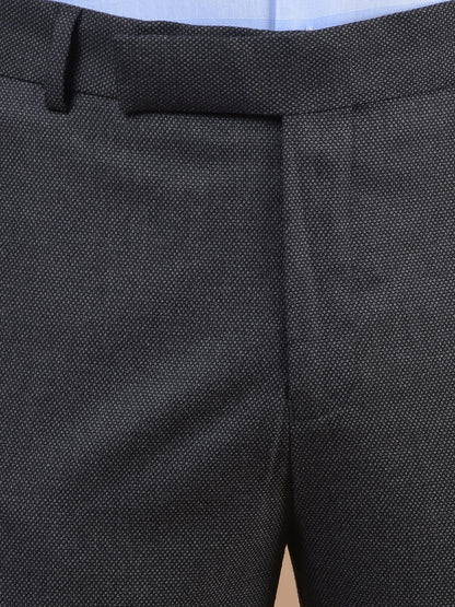 Formal Trouser for Men | Breathable & Soft with Color Fastness Regular Fit Poly Viscose Fabric Self Design Pattern Hook & Eye Closure