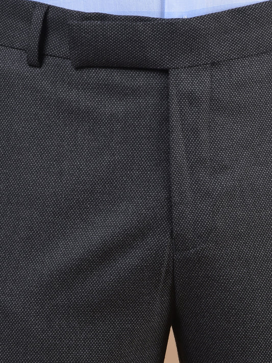 Formal Trouser for Men | Breathable & Soft with Color Fastness Regular Fit Poly Viscose Fabric Self Design Pattern Hook & Eye Closure