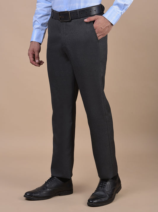 Formal Trouser for Men | Breathable & Soft with Color Fastness Regular Fit Poly Viscose Fabric Self Design Pattern Hook & Eye Closure