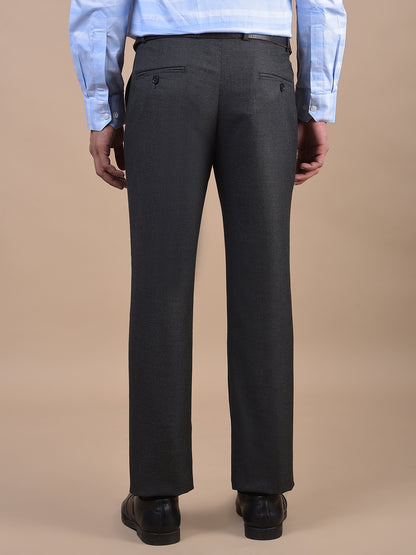 Formal Trouser for Men | Breathable & Soft with Color Fastness Regular Fit Poly Viscose Fabric Self Design Pattern Hook & Eye Closure
