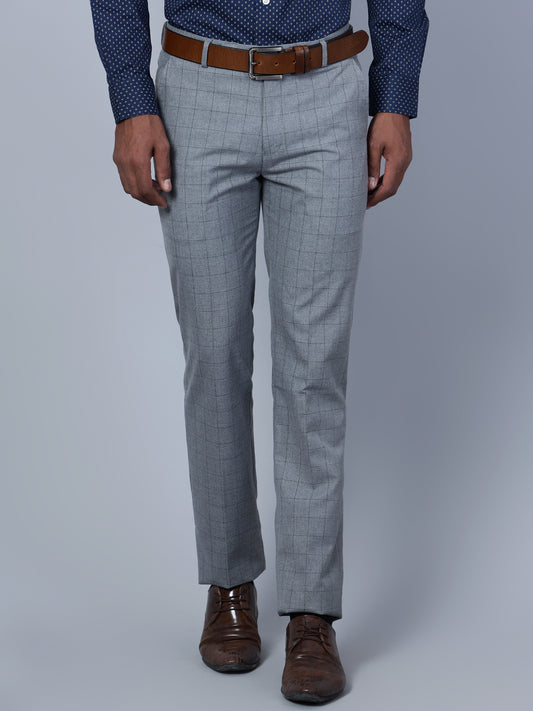 Cantabil Men Grey Formal Trouser (7135789154443)