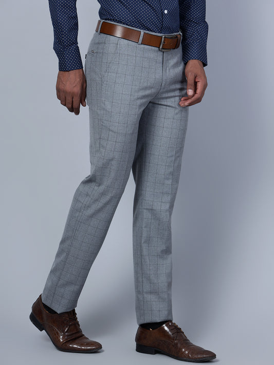 Cantabil Men Grey Formal Trouser (7135789154443)
