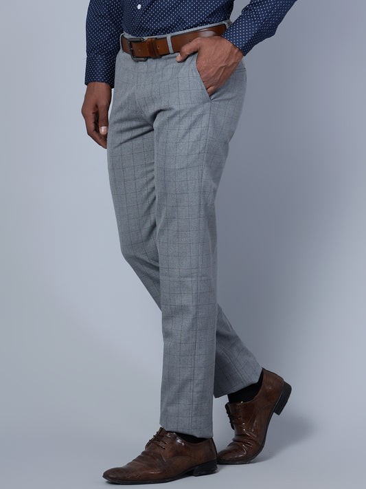 Cantabil Men Grey Formal Trouser (7135789154443)