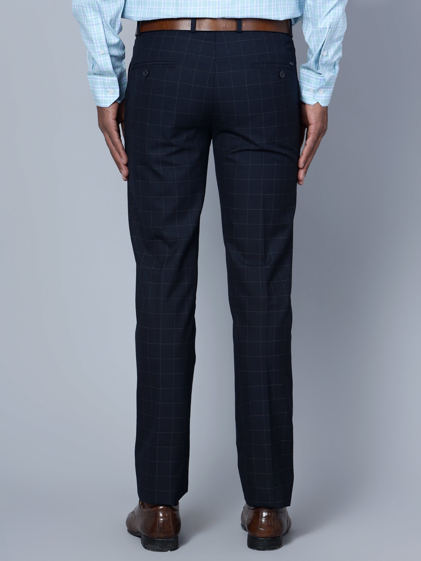 Cantabil Men Navy Blue Formal Trouser (7135789678731)