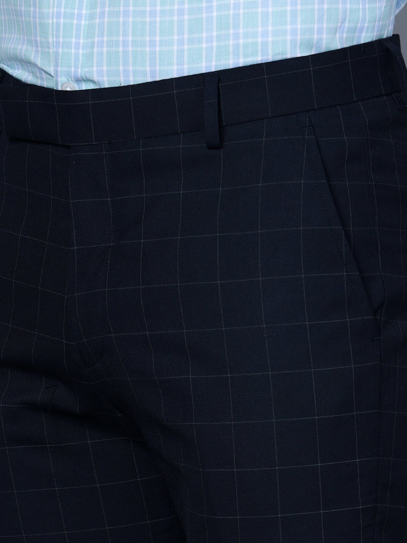 Cantabil Men Navy Blue Formal Trouser (7135789678731)