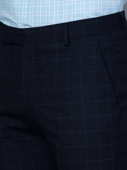 Cantabil Men Navy Blue Formal Trouser (7135789678731)