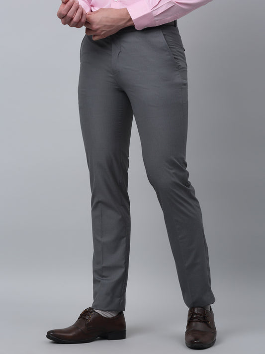 Formal Trouser for Men | Breathable & Soft with Color Fastness Regular Fit Poly Viscose Fabric Self Design Pattern Hook & Eye Closure