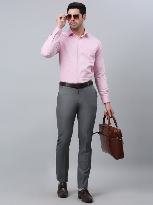 Formal Trouser for Men | Breathable & Soft with Color Fastness Regular Fit Poly Viscose Fabric Self Design Pattern Hook & Eye Closure