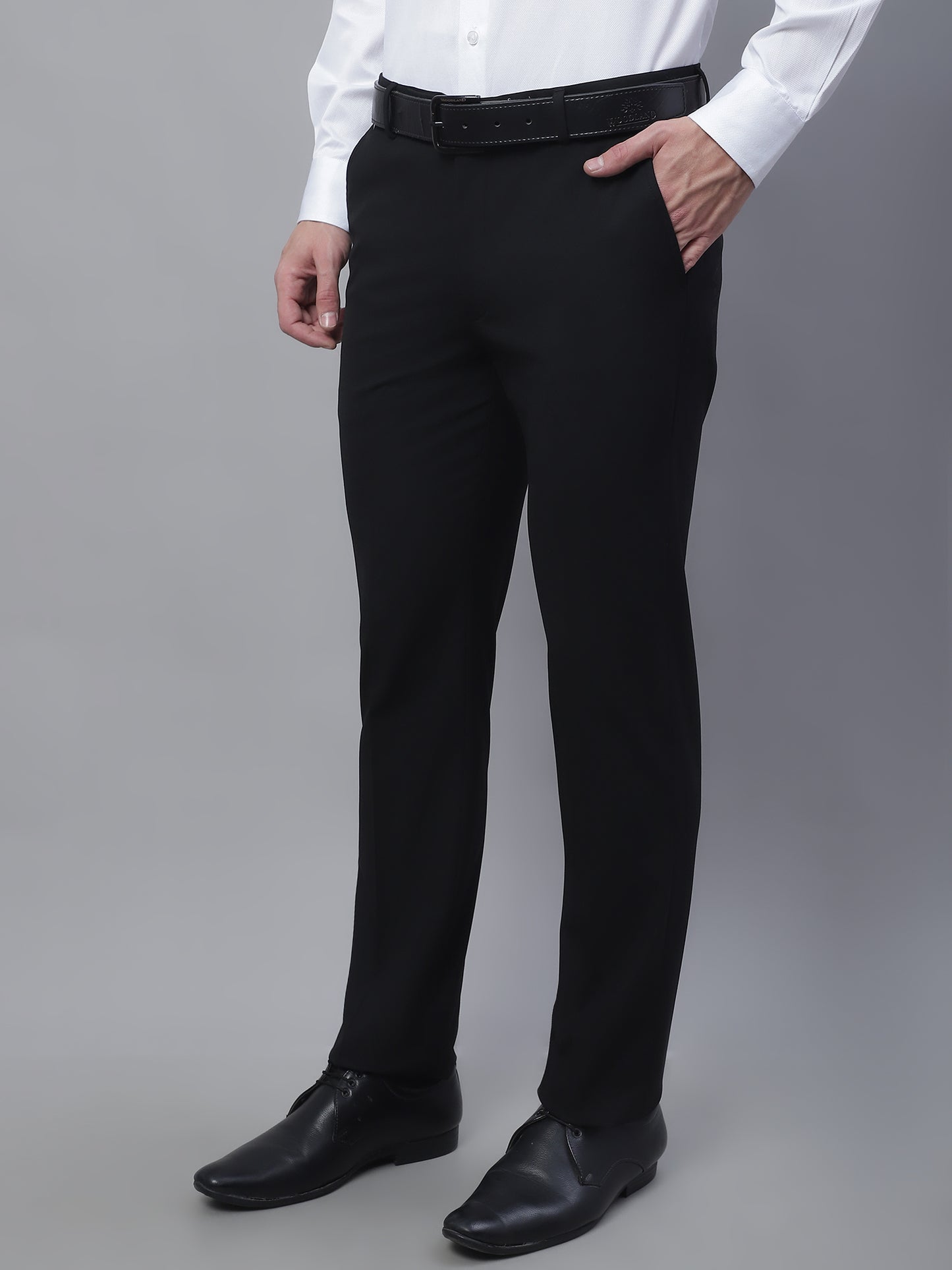 Cantabil Men Black Formal Trouser (7136122798219)