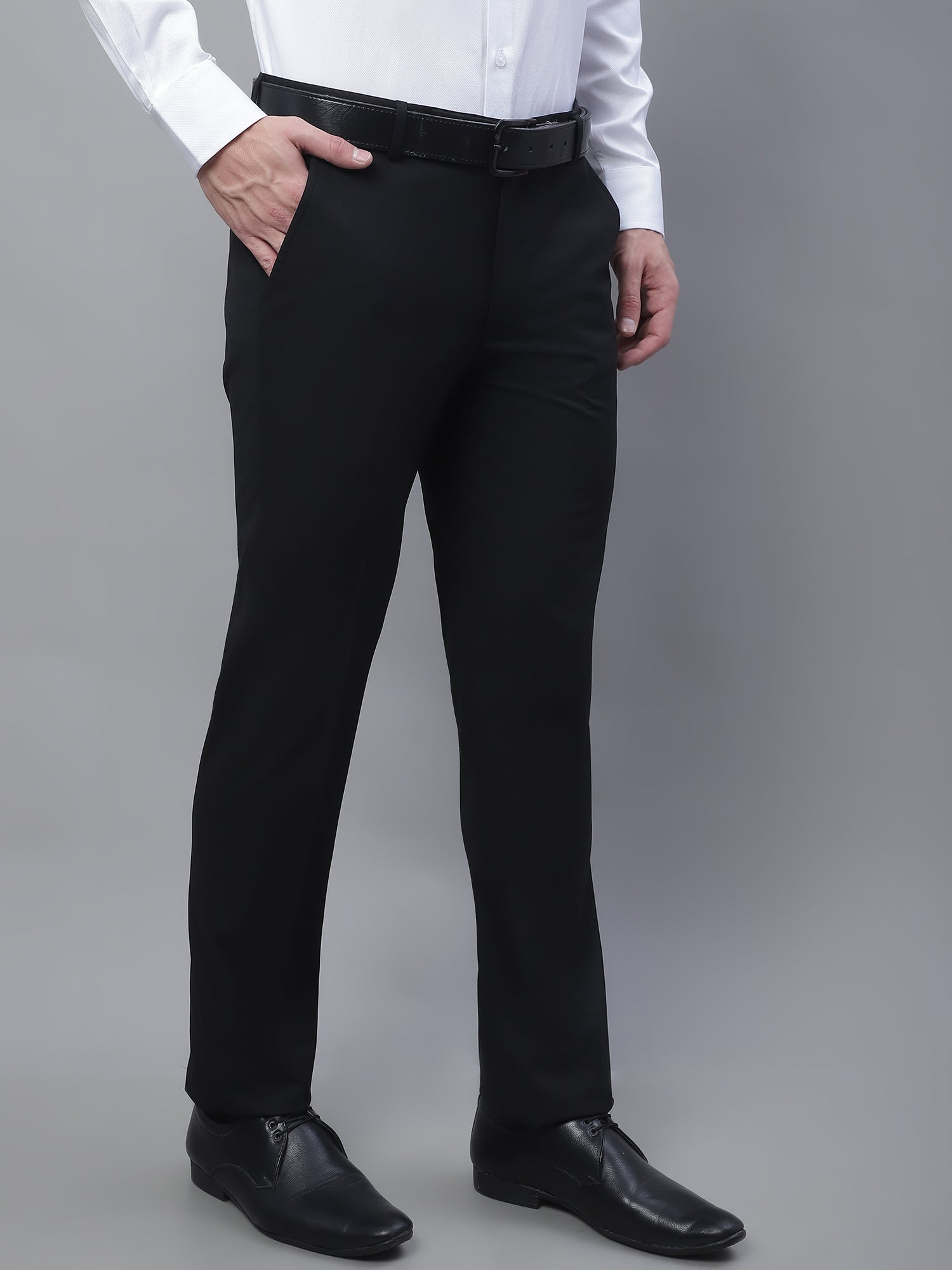 Cantabil Men Black Formal Trouser (7136122798219)