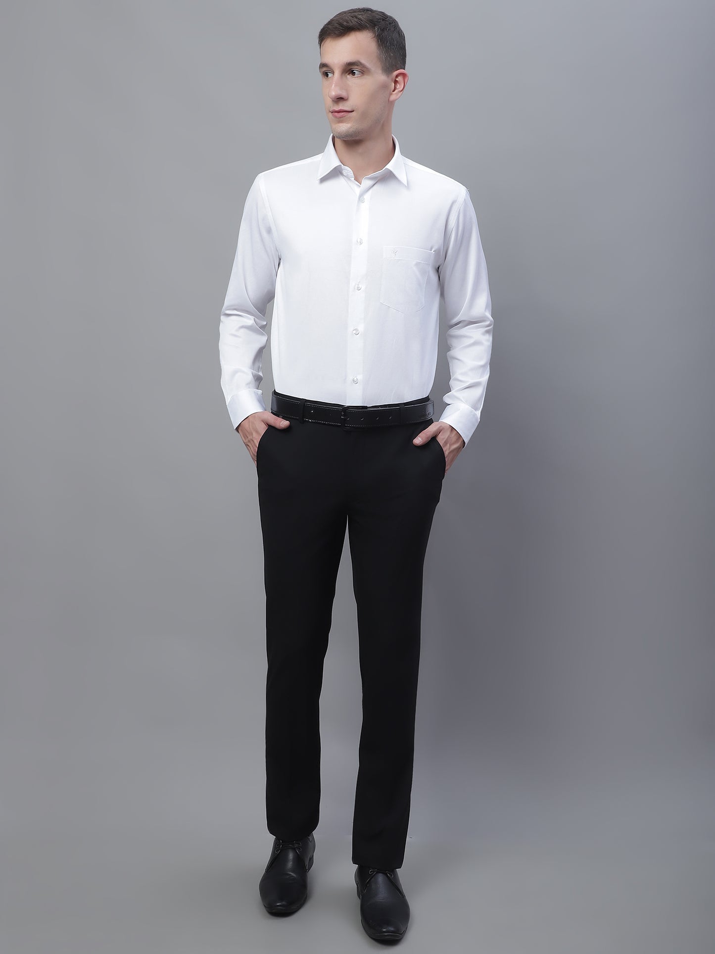 Cantabil Men Black Formal Trouser (7136122798219)