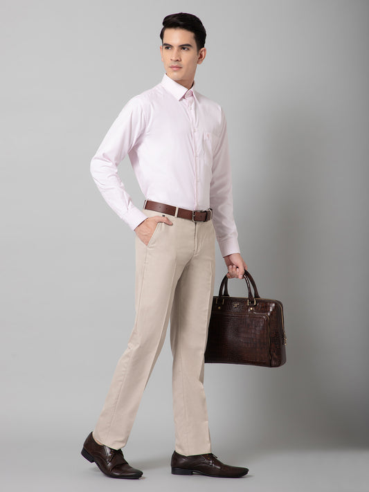 Formal Trouser for Men | Breathable & Soft with Color Fastness Regular Fit Poly Viscose Fabric Self Design Pattern Hook & Eye Closure