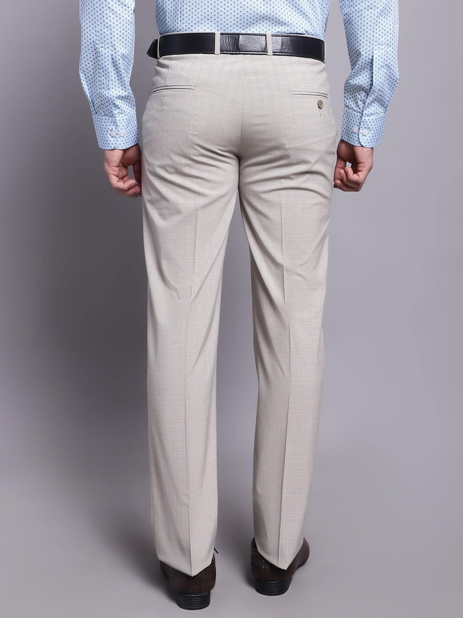 Cantabil Men Beige Formal Trouser (7137878442123)