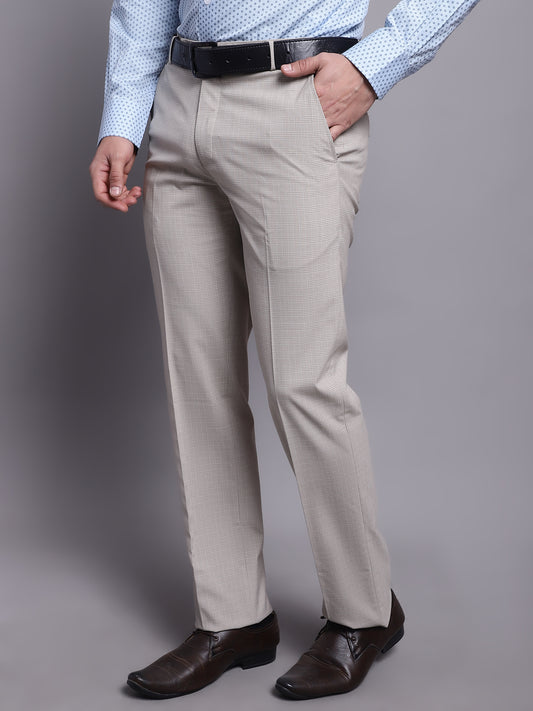 Cantabil Men Beige Formal Trouser (7137878442123)