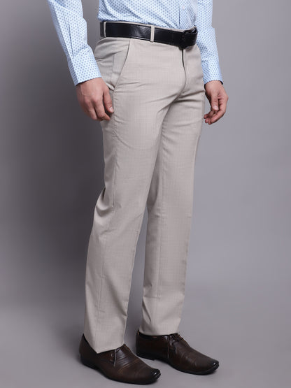 Cantabil Men Beige Formal Trouser (7137878442123)