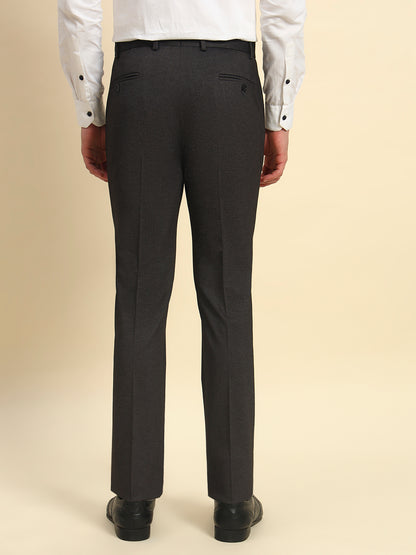 Formal Trouser for Men l Breathable & Soft with Color Fastness Regular Fit Terry Rayon Fabric Self Design Pattern Button Closure