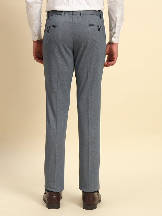 Formal Trouser for Men l Breathable & Soft with Color Fastness Regular Fit Terry Rayon Fabric Printed Pattern Button Closure