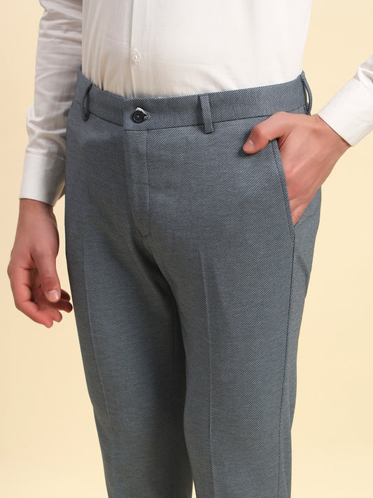 Formal Trouser for Men l Breathable & Soft with Color Fastness Regular Fit Terry Rayon Fabric Printed Pattern Button Closure