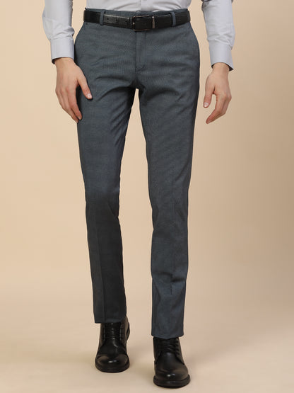 Formal Trouser for Men | Breathable & Soft with Color Fastness Regular Fit Terry Rayon Fabric Printed Pattern Button Closure