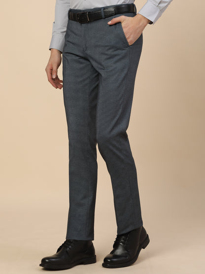 Formal Trouser for Men | Breathable & Soft with Color Fastness Regular Fit Terry Rayon Fabric Printed Pattern Button Closure