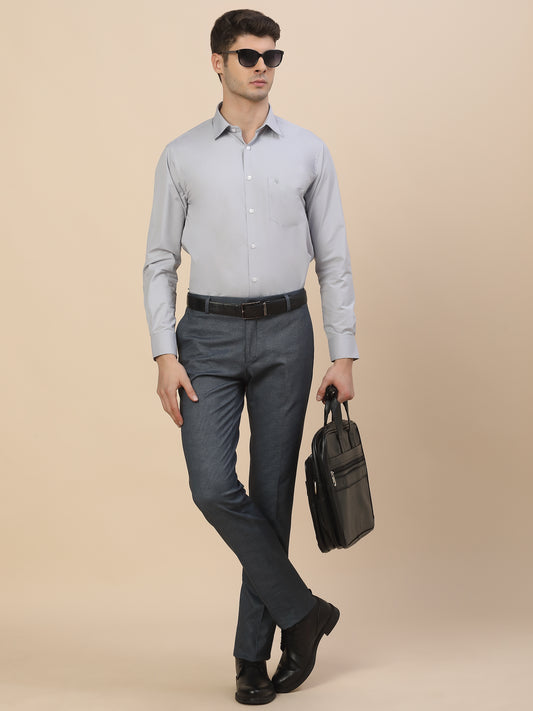 Formal Trouser for Men | Breathable & Soft with Color Fastness Regular Fit Terry Rayon Fabric Printed Pattern Button Closure