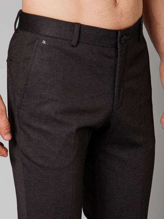 Formal Trouser for Men | Breathable & Soft with Color Fastness Regular Fit Terry Rayon Fabric Self Design Pattern Button Closure
