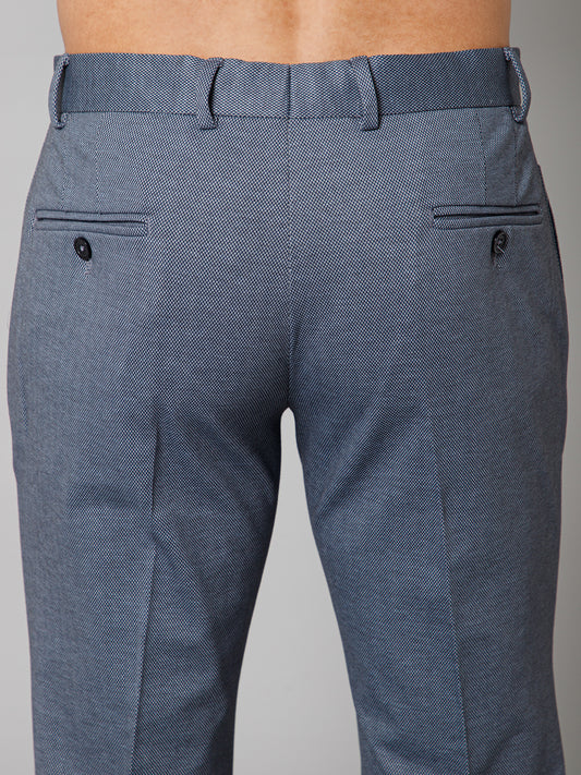 Formal Trouser for Men | Breathable & Soft with Color Fastness Regular Fit Terry Rayon Fabric Self Design Pattern Button Closure