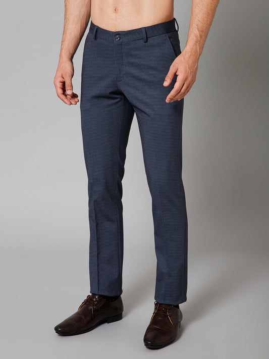 Formal Trouser for Men | Breathable & Soft with Color Fastness Regular Fit Terry Rayon Fabric Self Design Pattern Button Closure