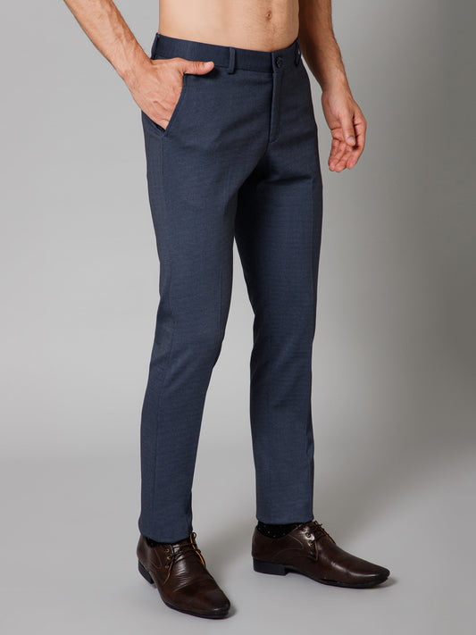 Formal Trouser for Men | Breathable & Soft with Color Fastness Regular Fit Terry Rayon Fabric Self Design Pattern Button Closure