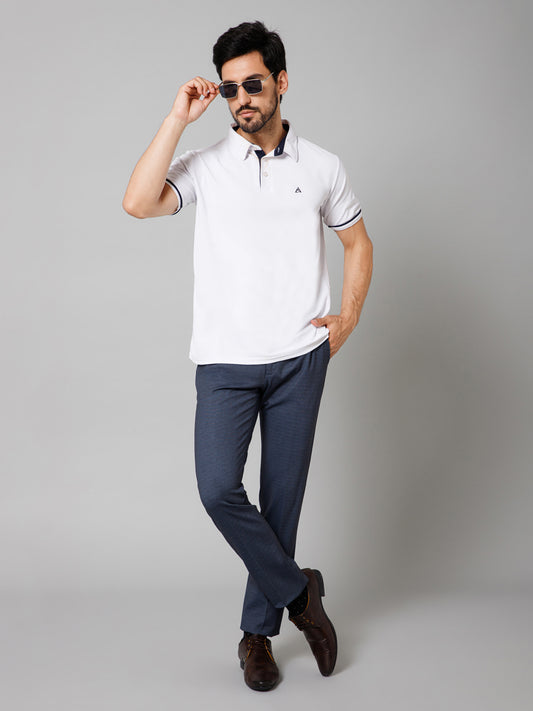 Formal Trouser for Men | Breathable & Soft with Color Fastness Regular Fit Terry Rayon Fabric Self Design Pattern Button Closure