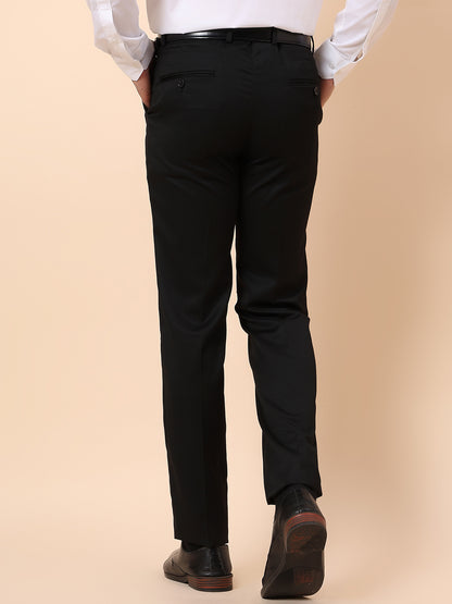Formal Trouser for Men | Breathable & Soft with Color Fastness Regular Fit Poly Viscose Fabric Solid Pattern Hook & Bar Closure