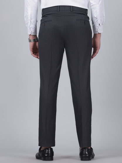 Formal Trouser for Men | Breathable & Soft with Color Fastness Regular Fit Poly Viscose Fabric Self Design Pattern Hook & Eye Closure