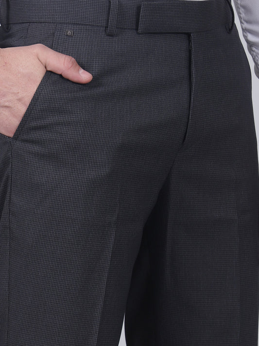 Formal Trouser for Men | Breathable & Soft with Color Fastness Regular Fit Poly Viscose Fabric Self Design Pattern Hook & Eye Closure