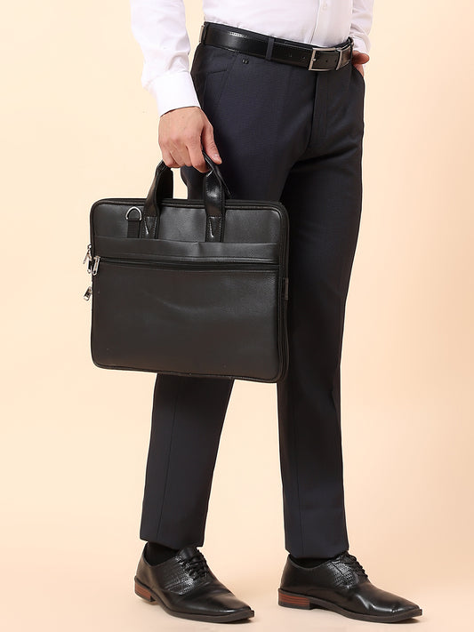 Formal Trouser for Men | Breathable & Soft with Color Fastness Regular Fit Poly Viscose Fabric Self Design Pattern Hook & Bar Closure