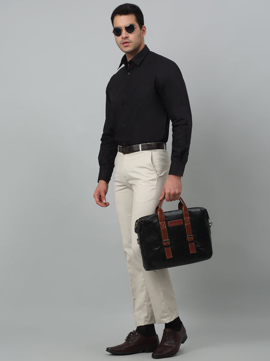 Formal Trouser for Men | Breathable & Soft with Color Fastness Regular Fit Poly Viscose Fabric Self Design Pattern Hook & Eye Closure