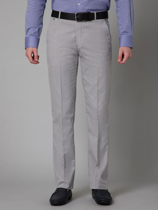 Formal Trouser for Men | Breathable & Soft with Color Fastness Regular Fit Poly Viscose Fabric Self Design Pattern Hook & Eye Closure