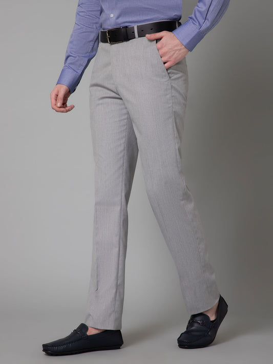 Formal Trouser for Men | Breathable & Soft with Color Fastness Regular Fit Poly Viscose Fabric Self Design Pattern Hook & Eye Closure