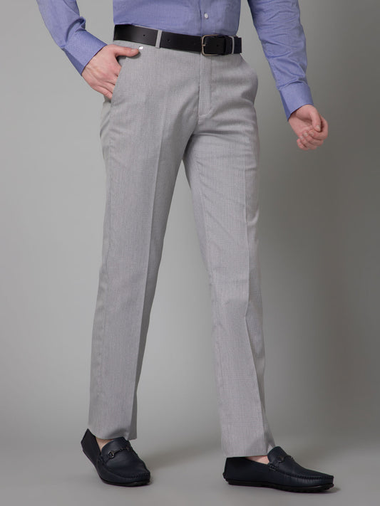 Formal Trouser for Men | Breathable & Soft with Color Fastness Regular Fit Poly Viscose Fabric Self Design Pattern Hook & Eye Closure