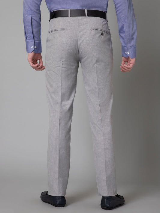 Formal Trouser for Men | Breathable & Soft with Color Fastness Regular Fit Poly Viscose Fabric Self Design Pattern Hook & Eye Closure