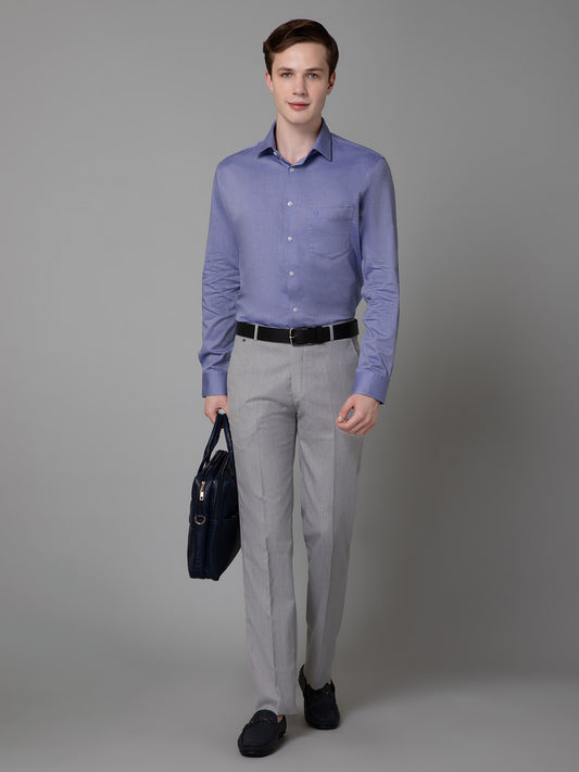 Formal Trouser for Men | Breathable & Soft with Color Fastness Regular Fit Poly Viscose Fabric Self Design Pattern Hook & Eye Closure