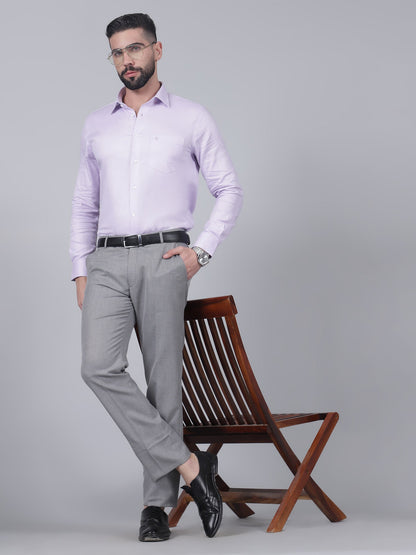 Formal Trouser for Men | Breathable & Soft with Color Fastness Regular Fit Poly Viscose Fabric Self Design Pattern Hook & Eye Closure