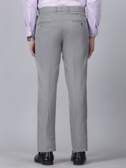 Formal Trouser for Men | Breathable & Soft with Color Fastness Regular Fit Poly Viscose Fabric Self Design Pattern Hook & Eye Closure