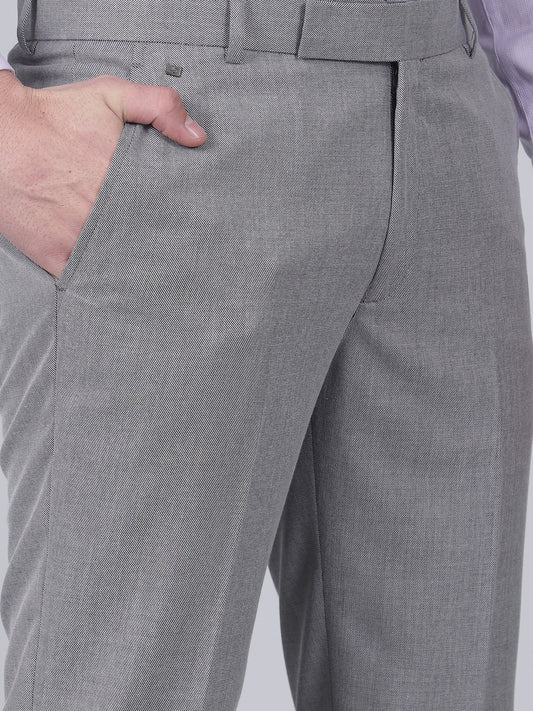 Formal Trouser for Men | Breathable & Soft with Color Fastness Regular Fit Poly Viscose Fabric Self Design Pattern Hook & Eye Closure
