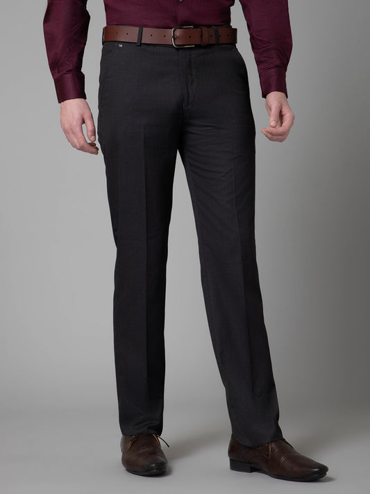 Formal Trouser for Men | Breathable & Soft with Color Fastness Regular Fit Poly Viscose Fabric Self Design Pattern Hook & Eye Closure