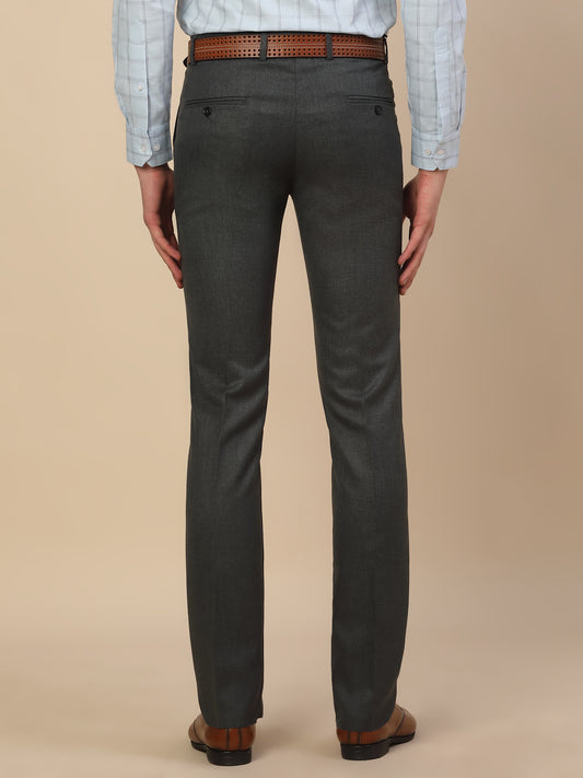 Formal Trouser for Men | Breathable & Soft with Color Fastness Regular Fit Poly Vicose Fabric Self Design Pattern Hook & Bar Closure