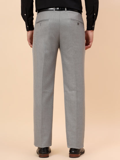 Formal Trousers for Men l Breathable & Soft with Color Fastness Regular Fit Poly Viscose Fabric Self Design Pattern Hook & Eye Closure
